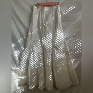 XXS vintage 1970s Yves Saint Laurent long, white cotton skirt